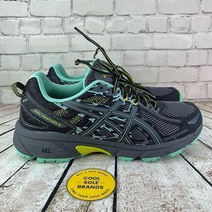 ASICS Gel-Venture 6,  women's 9, running shoes, Gray, Black, Green